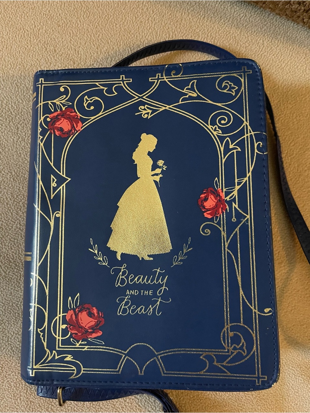 Disney Blue Gold and Red Beauty and the Beast Crossbody Bag